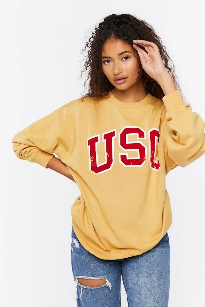 Women's USC Graphic Pullover in Yellow Small