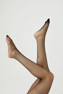 Sheer Fishnet Tights in Black