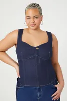 Women's Denim Bustier Top , 3X