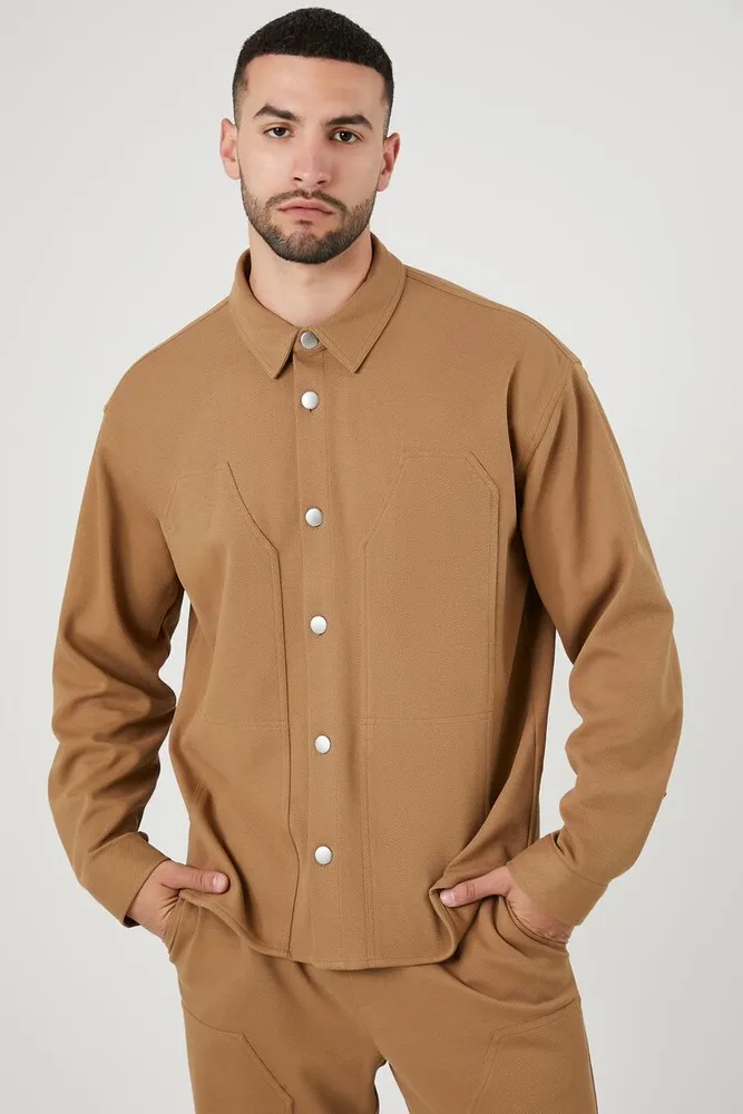 Men Seamed Cotton-Blend Shirt