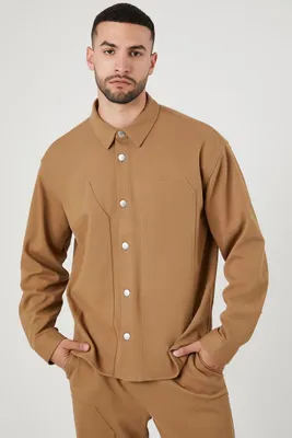 Men Seamed Cotton-Blend Shirt