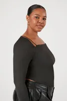 Women's Combo Cutout Top Black,