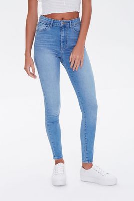 Women's High-Waisted Skinny Jeans in Medium Denim, 25