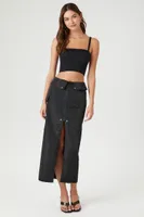 Women's Split-Hem Cargo Maxi Skirt