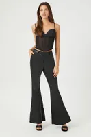 Women's Faux Leather Flare-Leg Pants