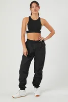 Women's Active Checkered Joggers in Black Medium