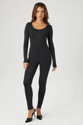 Women's Contour Long-Sleeve Jumpsuit in Black, XL