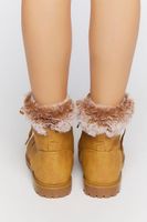 Women's Faux Fur-Lined Ankle Booties in Camel, 7