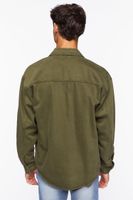 Men Drop-Sleeve Snap-Button Shirt in Olive, XXL