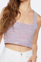 Women's Marled Sweater-Knit Crop Top Rose