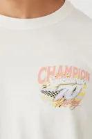 Men Champion Speedway Graphic Tee in Taupe, XXL