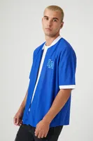 Men LA Patch Baseball Jersey in Midnight Large