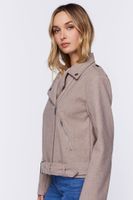 Women's Brushed Moto Jacket in Taupe Large