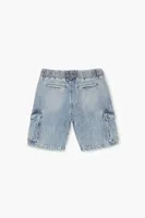 Kids Denim Cargo Shorts (Girls + Boys) Light Denim,