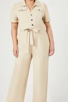 Women's Tie-Front Jumpsuit 1X