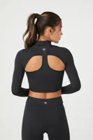 Women's Active Cutout Long-Sleeve Crop Top