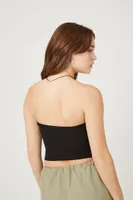 Women's Ribbed Asymmetrical Cutout Tube Top