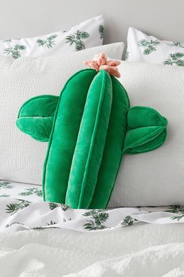 Plush Cactus Throw Pillow in Green/Pink