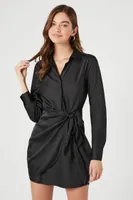 Women's Satin Mini Wrap Dress