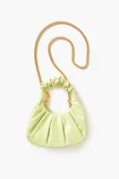 Women's Ruched Crescent Crossbody Bag in Citron