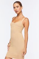 Women's V-Neck Bodycon Mini Dress in Safari Medium