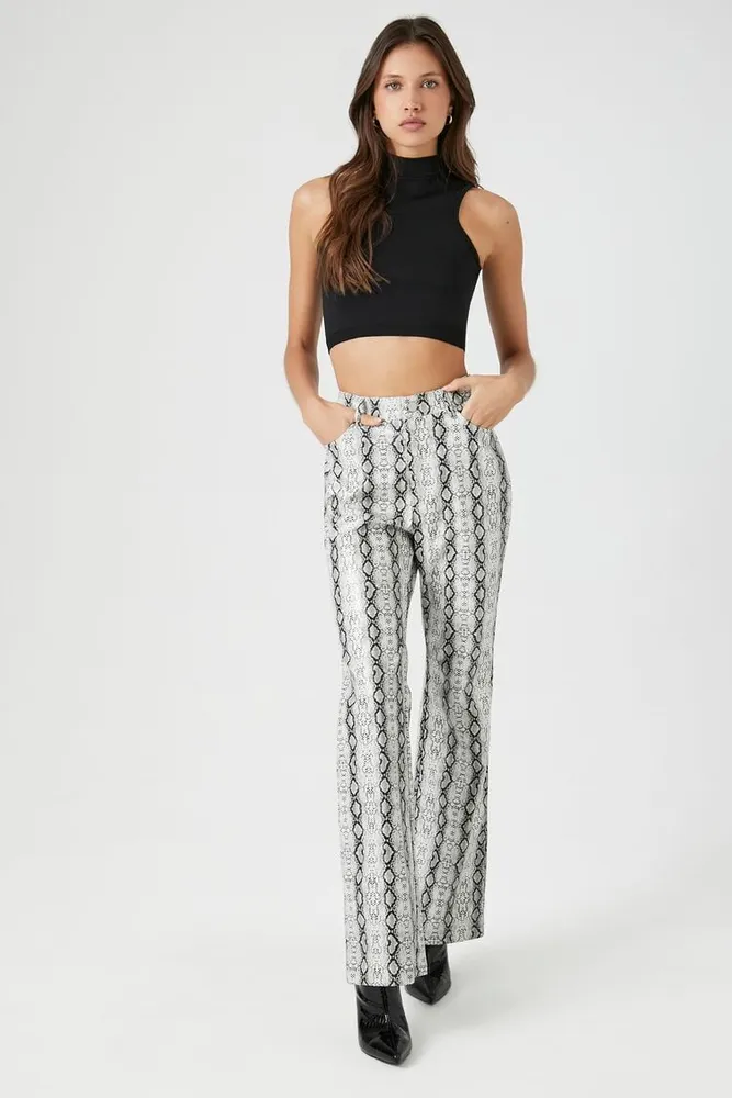 Women's Faux Leather Snake Print Pants