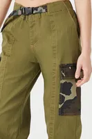 Women's Camo Cargo Pants in Green Large