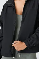 Women's Toggle Utility Jacket in Black Large