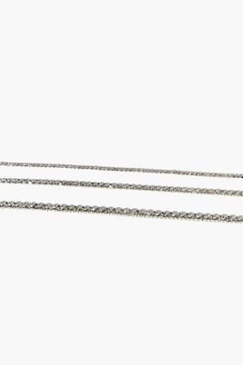 Women's Rhinestone Chain Bracelet Set in Silver