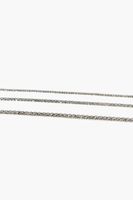 Women's Rhinestone Chain Bracelet Set in Silver