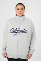 Women's California Zip-Up Jacket in Heather Grey, 0X