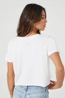 Women's Prince Peter Bowie Graphic Cropped T-Shirt in White Small