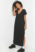 Women's V-Neck Short-Sleeve Maxi Dress