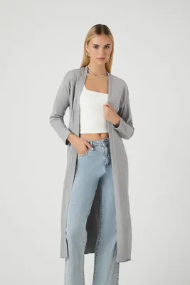 Women's Duster Cardigan Sweater in Grey Small