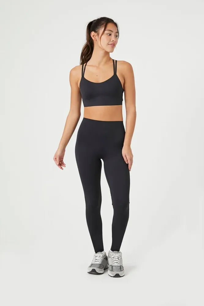 Women's Strappy Crisscross Sports Bra in Black Small
