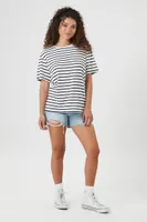 Women's Striped Crew T-Shirt White/Black