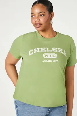 Women's Organically Grown Cotton T-Shirt Green/White,