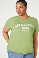 Women's Organically Grown Cotton T-Shirt in Green/White, 0X