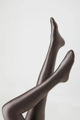 High-Shine Opaque Tights in Bronze, S/M
