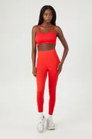 Women's Seamless Strappy Sports Bra in Fiery Red Medium