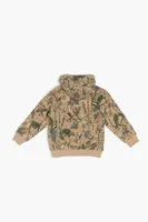 Kids Camo Print Hoodie (Girls + Boys) in Taupe, 9/10