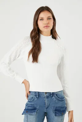 Women's Sweater-Knit Mock Neck Top