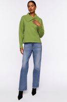 Women's Shawl-Collar Drop-Sleeve Sweater Light Green