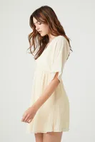 Women's Chiffon Mini Babydoll Dress Cream