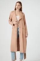 Women's Tie-Front Trench Coat in Camel Small