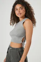 Women's Ruched Drawstring Crop Top XL