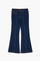 Girls Mid-Rise Flare Jeans (Kids) in Dark Denim, 9/10