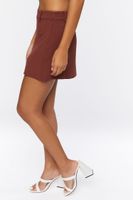 Women's Crepe Slit Mini Skirt in Espresso Large