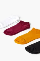 Marled Ankle Socks - 5 Pack in Burgundy/Mustard