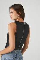 Women's Sleeveless Zip-Back Top in Black Small